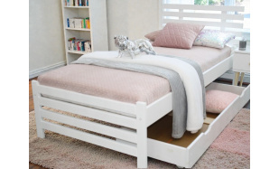 Postel z masivu Lenka 90x200cm, borovice (bílá)