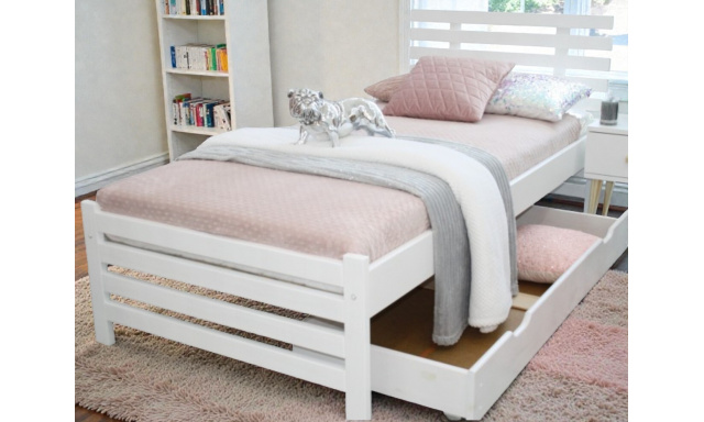 Postel z masivu Lenka 90x200cm, borovice (bílá)