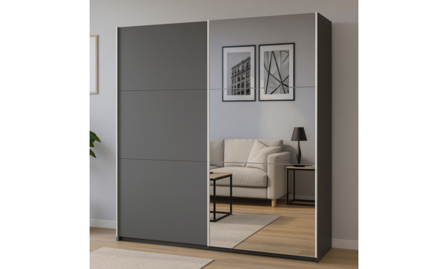 Šatní skříň ROSSA s posuvnými dveřmi a zrcadlem