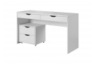 Moderní PC stůl + kontejner Linda, bílý 