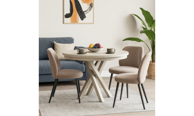 Kulatý stůl s kovovými nohami KRIS