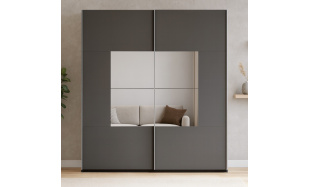 Šatní skříň BROOKLYN s posuvnými dveřmi a zrcadlem
