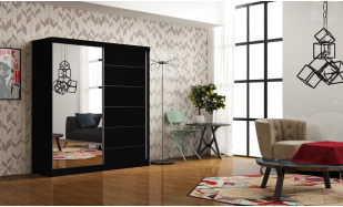 Šatní skřín Tacoma 150cm, černá 