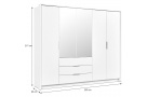 Šatní skříň TIMO s 5 dveřmi a zrcadlem