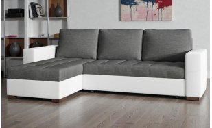 Moderní rohová sedačka Heron, bílá/šedá