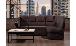 Elegantní rohová sedačka Sandra, hnědá 