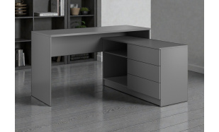 Rohový PC stůl Tarako, grafit 