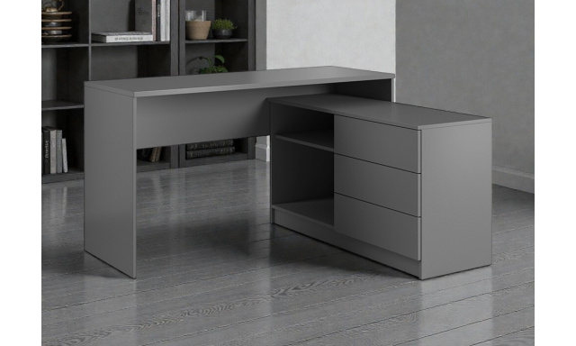 Rohový PC stůl Tarako, grafit 