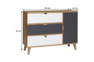 Komoda s 1 dvířky a 3 zásuvkami MORENO