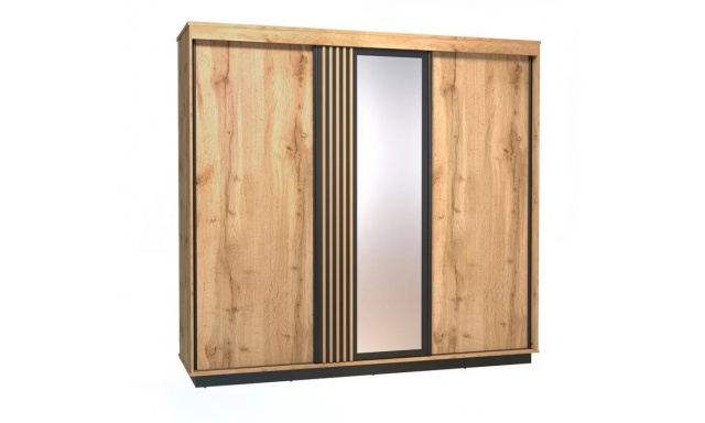 Šatní skřín Merino 19, dub wotan/černý mat