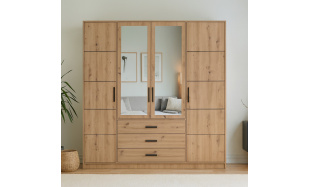Šatní skříň se zrcadlem a 4 dveřmi KAVO