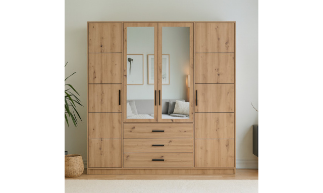 Šatní skříň se zrcadlem a 4 dveřmi KAVO Šatní skříň se zrcadlem a 4 dveřmi KAVO