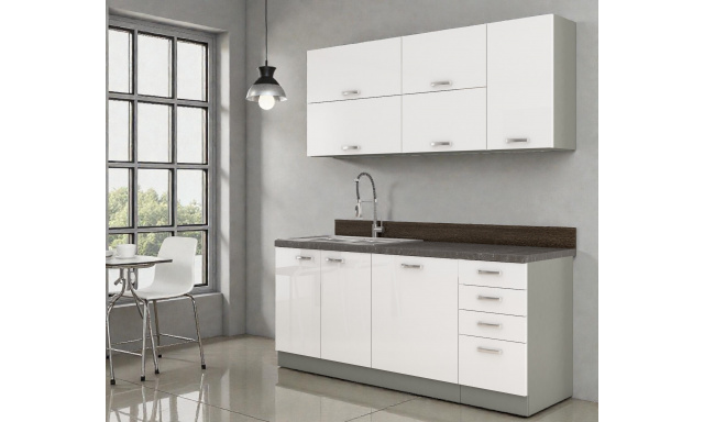 Moderní kuchynská linka Bonita 180cm, bílý lesk