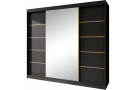 Šatní skříň s posuvnými dveřmi, zrcadlem a zásuvkami MARIKA LUX
