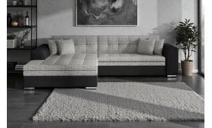 Rozkládací rohová sedačka Soprano, černá/šedá