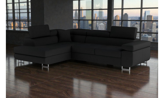 Kvalitní rohová sedačka Bergen, černá Savana 