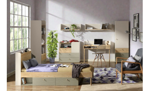 Dětský pokoj Onoto (vzorová sestava), dub/eukaliptus