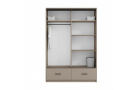 Moderní šatní skřín Rendon 153cm, jívová + LED podsvícení 