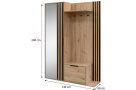 Šatní skříň se zrcadlem a 2 dveřmi ARIA
