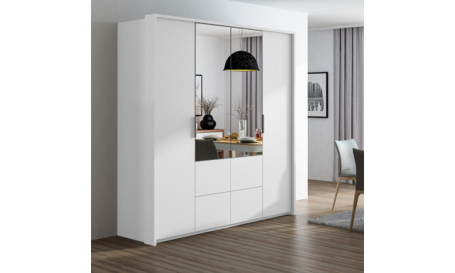 Šatní skříň VIVARO se 2 dveřmi a 4 zásuvkami