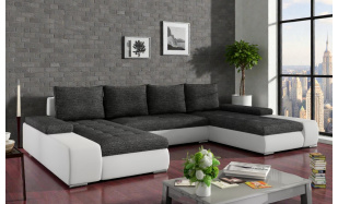 Velká sedačka ve tvaru U Moscon, bílá/šedá