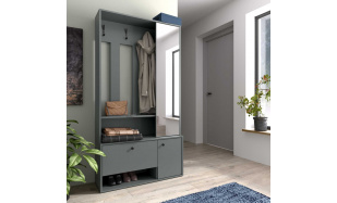 Šatní skříň se zrcadlem a botníkem SPOT PLUS