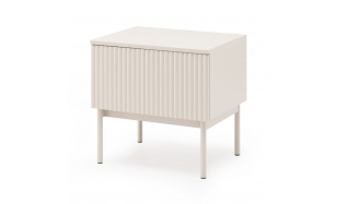 Noční stolek s 1 zásuvkou a drážkovanými dvířky SOFT