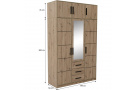 Šatní skříň s dveřmi, horní částí, zrcadlem a 3 dveřmi KAVO