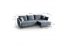 Šedá rohová pohovka BALI s funkcí spaní