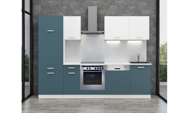 Kompletní kuchynská linka Alena 270cm, skagerak/bílá