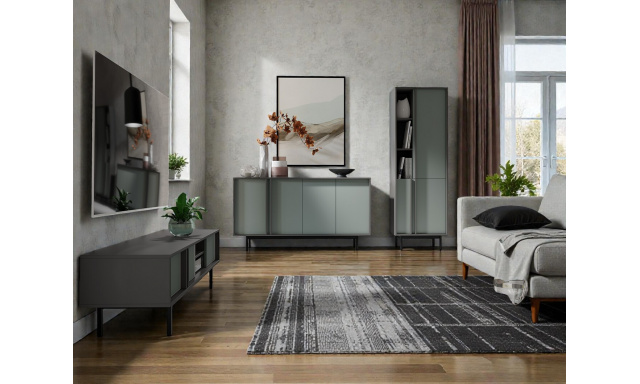 Nadčasový bytový nábytek Estera sestava B, šedá/aloe