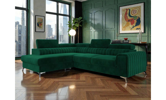 Luxusní rohová sedačka Sotogrande, zelená 