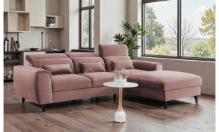 Kvalitní rohová sedačka Moritz, lososová