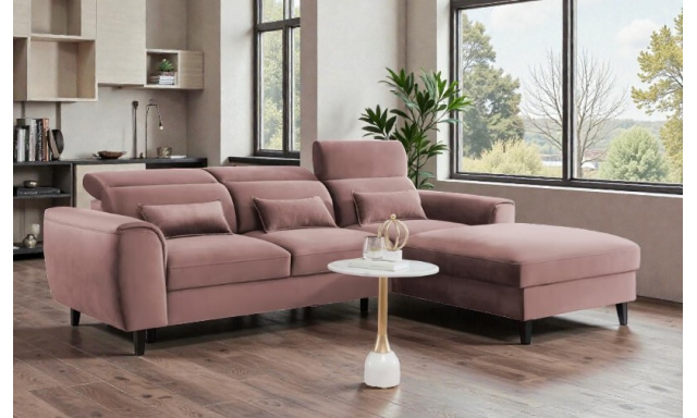 Kvalitní rohová sedačka Moritz, lososová