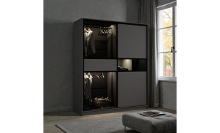 Designová šatní skříň s LED osvětlením Tatiana 203cm