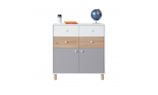 Komoda FIGO se 4 zásuvkami a 2 dvířky