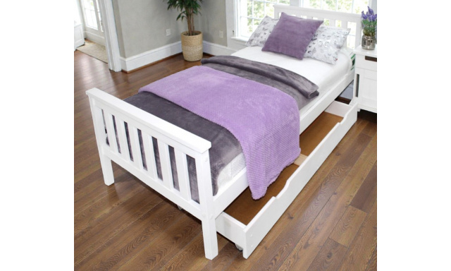 Postel z masivu Siena 90x200cm, borovice (bílá)