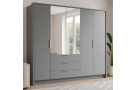 Šatní skříň TIMO s 5 dveřmi a zrcadlem