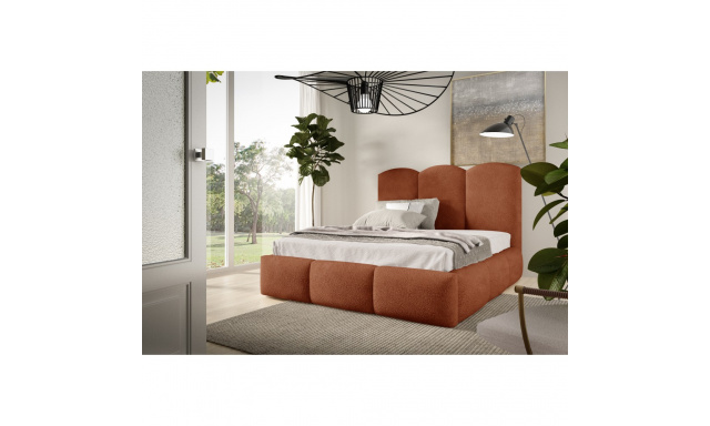 Manželská postel s úložným boxem a rámem BERO (s výběrem rozměru a potahu)