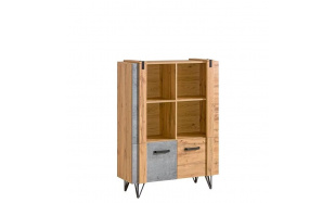 Regál Speziale 4, dub votan/beton 