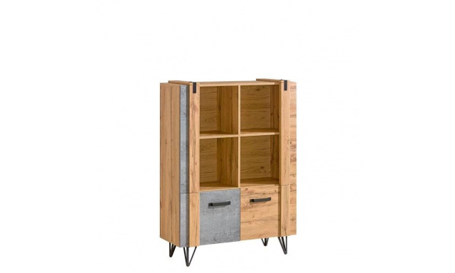 Regál Speziale 4, dub votan/beton 