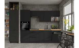Luxusní kuchyně Dolores 260cm C, černý mat