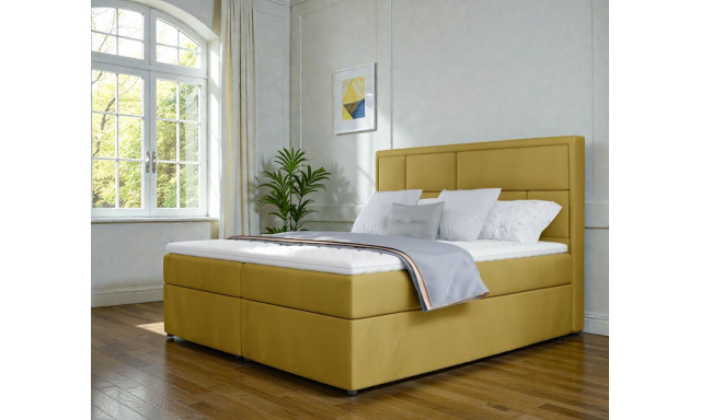 Boxspring postel Betty 180x200cm, žlutá