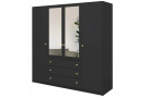 Šatní skříň se 4 dveřmi a zrcadlem SOLEA