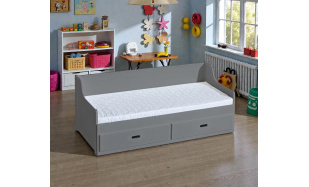 Kvalitní postel z masivu Merida, šedá - rozkládací 