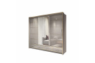 Kvalitní šatní skřín Siena 253cm, šedý lesk + LED PODSVÍCENÍ