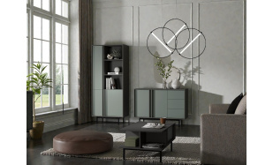 Nadčasový bytový nábytek Estera sestava A, šedá/aloe