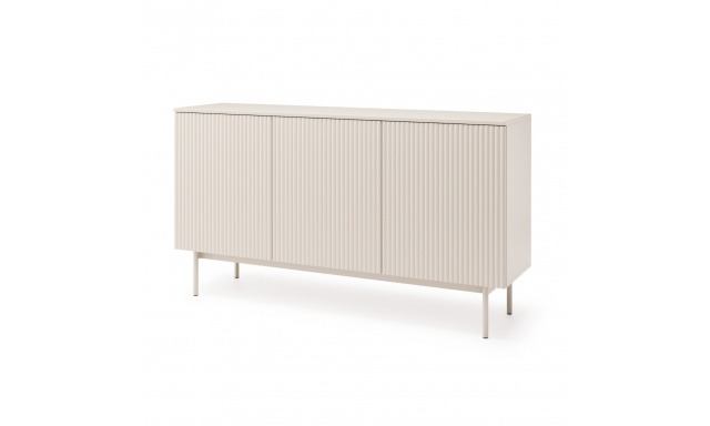 Komoda se 3 dvířky a žebrovanými dvířky SOFT