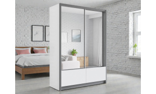 Kvalitní šatní skřín Limone 154cm, bílá 