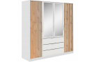Šatní skříň se 4 dveřmi a 3 zásuvkami BUENO LUX
